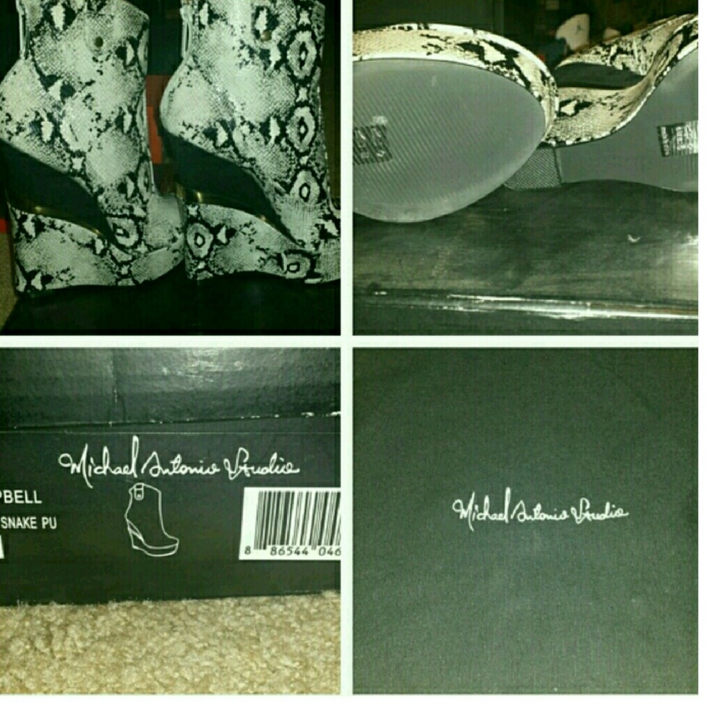 Michael Antonio Studios White Snake Wedges